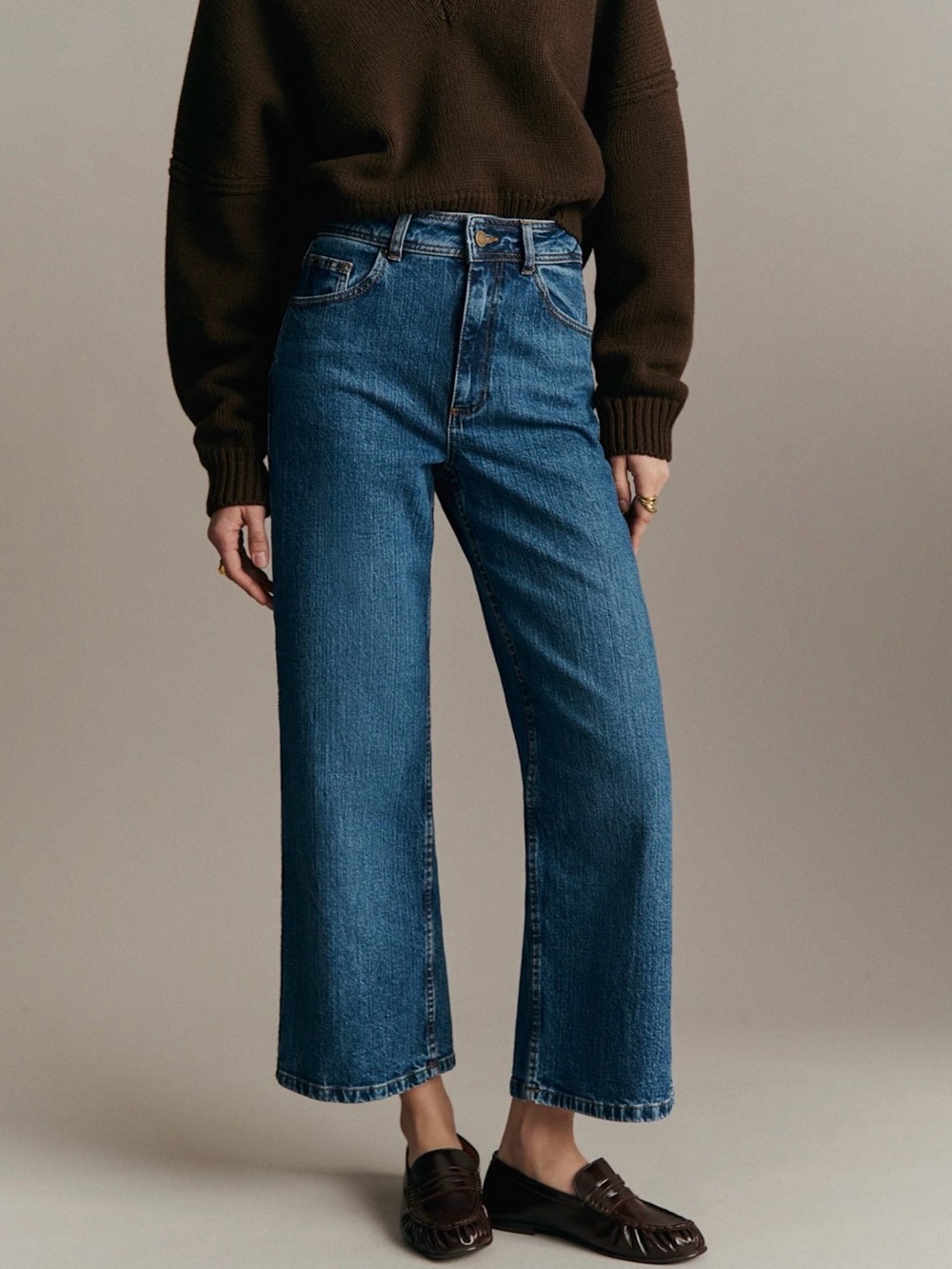 Sezane Le Crop Denim Blue - Size 12